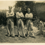
						Leopold Abrahamowicz (centre) in Navy 1946					