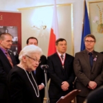 
						At the opening of the exhibit where her father-in-law's uniform was put on display - he was the last Polish Anbassador to Canada before WWII.					