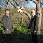 
						Wreath laying ceremony at the (then) recently discovered mass grave on Topolna street Lwów related to NKVD Transit Prison #25					