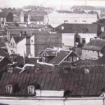 
						The synagogue was built by Sholem Gershowitz Direktor on the land owed by Jankiel Press on Soborna (Church) street - nearby Kladbishshanskaya (Cemetery) street. The image shows location of the "Direktor synagogue" ca 1910					