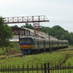 
						Deportation point at Szmankowczyki station. As we were standing here in June 2007... a train came!					