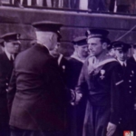
						Jozef Jarzabek of ORP Garland, Polish Navy, receives a medal for bravery in the disastrous PQ16 arctic convoy to Murmansk					
