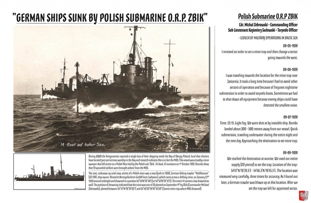 Sub Lieutenant Kazimierz Sądowski was the Torpedo Officer on submarine ORP Zbik. This is a record of her defence of the Baltic.