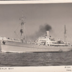 
						S.S. Dundalk Bay which arrived in Wellington, New Zealand on 27 June 1949  with many Poles on board who were welcomed as Displaced Persons to New Zealand. Emigrants departed from Grugliasco Camp , Italy sailing from Trieste on 20 May 1949.					