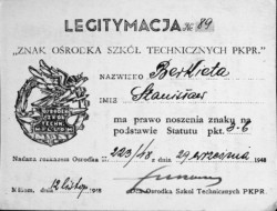 ID card of the "Sign of the Technical Schools Center of the Polish People's Republic (PKPR)" Stanisław Berkieta, Milliom, Great Britain, 12 November 1948; source: private collection of Stanisław Berkieta, Kresy-Siberia Foundation ID card of the "Sign of the Technical Schools Center of the Polish People's Republic (PKPR)" Stanisław Berkieta, Milliom, Great Britain, 12 November 1948; source: private collection of Stanisław Berkieta, Kresy-Siberia Foundation