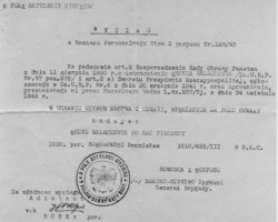 Extract from the Daily Order of the 2nd Corps Command No. 128/45 on awarding Lieutenant Bronisław Sokołowski from the 9th Heavy Artillery Regiment the Cross of Valor for the first time in recognition of his merits on the battlefield; source: private collection of Henry Sokołowski, Kresy-Siberia Foundation Extract from the Daily Order of the 2nd Corps Command No. 128/45 on awarding Lieutenant Bronisław Sokołowski from the 9th Heavy Artillery Regiment the Cross of Valor for the first time in recognition of his merits on the battlefield; source: private collection of Henry Sokołowski, Kresy-Siberia Foundation