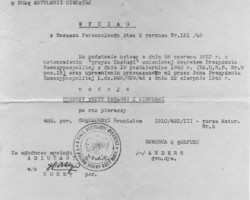 Extract from the Personnel Order of the 2nd Corps Command No. 151/45 on awarding Lieutenant Bronisław Sokołowski from the 9th Heavy Artillery Regiment the Silver Cross of Merit with Swords; source: private collection of Henry Sokołowski, Kresy-Siberia Foundation Extract from the Personnel Order of the 2nd Corps Command No. 151/45 on awarding Lieutenant Bronisław Sokołowski from the 9th Heavy Artillery Regiment the Silver Cross of Merit with Swords; source: private collection of Henry Sokołowski, Kresy-Siberia Foundation