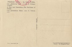 Propaganda postcard of the 2nd Corps "A soldier of the 2nd Corps will raise his son to be a good Pole", back side, designed by Jan Smosarski, printed in Danesi, Italy; source: private collection of Henry Sokolowski, Kresy-Siberia Foundation Propaganda postcard of the 2nd Corps "A soldier of the 2nd Corps will raise his son to be a good Pole", back side, designed by Jan Smosarski, printed in Danesi, Italy; source: private collection of Henry Sokolowski, Kresy-Siberia Foundation