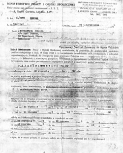 Certificate of complete incapacity for military service and disability of PSK soldier – Halina Kozłowska (née Januszewicz), London, 22 October 1945; source: private collection of Halina Kozłowska, Kresy-Siberia Foundation Certificate of complete incapacity for military service and disability of PSK soldier – Halina Kozłowska (née Januszewicz), London, 22 October 1945; source: private collection of Halina Kozłowska, Kresy-Siberia Foundation