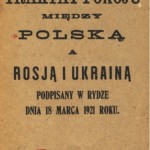 The Treaty of Riga - cover. Collections of the Kresy - Siberia Foundation