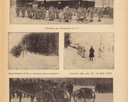 Experimental skiing exercises of the units of the 6th Half-Brigade of the KOP. Skiing exercises of the soldiers of the 29th Battalion of the KOP in Suwałki, February 1929.