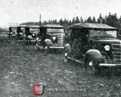 Chevrolet cars with K.O.P. equipment, 1930s. Archives of the Kresy-Siberia Foundation