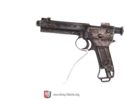 Steyr wz. 1907
Weapons designed by Karol Krnka, produced by "Waffenfabrik Steyr" in Austria and Budapest, Hungary. The gun is loaded from the boat from the top to a magazine with a capacity of 8 rounds in a stock, 8 mm caliber ammunition, weapon length 204 mm, barrel length 117 mm, weight 730 g, initial velocity of the bullet 295 m / s. The gun works on the recoil of the bolted breech when shot and a small recoil of the barrel. The whole consists of 31 parts. According to the regulations, officers in the Second Polish Republic were obliged to buy pistols with their own money. These matters were regulated by the commanders of the sub-units. Thus, this weapon appeared in border formations as non-permanent
The Museum of Polish Arms in Kołobrzeg