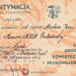 ID card of a real member of the Air and Gas Defense League, belonging to sergeant Jan Rubas, KOP soldier, Krzemieniec, September 13, 1936 - obverse, archive of Mirosław and Maria Rubas