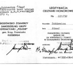 Józef Żukiewicz's ID card to award the Soldiers' Environmental Badge to the Independent Operational Group "Polesie"
