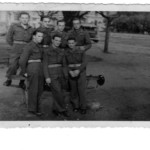 Former German prisoners of Belarusian nationality during service in the 2nd Polish Corps; in the first row from the left: Paweł Nawaro, Aleksander Liebiedź, Wiktor Sieńkiewicz; in the second row from the left: Mikołaj Gochowicz, Michał Jaskiewicz, Mikołaj Koleśnikiewicz, Henryk Sieńkiewicz; Italy, 1945