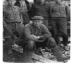 Aleksander Dorapijewicz (first from the left) during the post-war exile into the USSR, Czeremchowo, 1953
