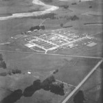 An aerial view of the camp with the Mangatainoka River, which is a tributary to the Manawatu River. Source: Polish Children's Reunion Committee 2004. An aerial view of the camp with the Mangatainoka River, which is a tributary to the Manawatu River. Source: Polish Children's Reunion Committee 2004.