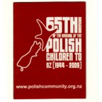 Logo of 65th Anniversary of Polish Children’s arrival in New Zealand. Source: Józef Zawada. Logo of 65th Anniversary of Polish Children’s arrival in New Zealand. Source: Józef Zawada.