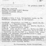 Letter from Relief Society for Poles to Jan Zazulak. An untold number of similar replies to searches for lost relatives from the war kept the world's postal service very busy. This letter from 1946 tells Joe Zazulak's father Jan that his five sisters had been found in the Polish Children's Camp in Pahiatua. Source: Polish Children's Reunion Committee 2004. Letter from Relief Society for Poles to Jan Zazulak. An untold number of similar replies to searches for lost relatives from the war kept the world's postal service very busy. This letter from 1946 tells Joe Zazulak's father Jan that his five sisters had been found in the Polish Children's Camp in Pahiatua. Source: Polish Children's Reunion Committee 2004.