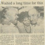 Article about the reunion of Janina Sarniak (Marchewa) and her brother Bogdan Marchewa after having been apart for 43 years. Janina was one of the Polish Children of Pahiatua. Published in the "Evening Post" of Wellington, NZ. Dated 15 April 1985 Article about the reunion of Janina Sarniak (Marchewa) and her brother Bogdan Marchewa after having been apart for 43 years. Janina was one of the Polish Children of Pahiatua. Published in the "Evening Post" of Wellington, NZ. Dated 15 April 1985