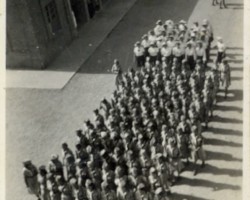 Polish refugees after evacuation from the Soviet Union during the Corpus Christi celebrations at the center in Tehran; source: Poles from India Association Polish refugees after evacuation from the Soviet Union during the Corpus Christi celebrations at the center in Tehran; source: Poles from India Association