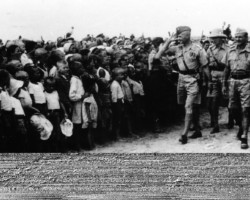 General Władysław Anders during a visit to Polish children among the thousands of civilians who gathered in Anders' army concentration centers in the Soviet Union; source: Koło Polaków z Niechciał z Niechciał General Władysław Anders during a visit to Polish children among the thousands of civilians who gathered in Anders' army concentration centers in the Soviet Union; source: Koło Polaków z Niechciał z Niechciał