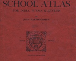 Cover of a British geographical atlas intended for teaching Polish children in the Balachadi settlement; source: from the collection of Wiesław Stypułaa Cover of a British geographical atlas intended for teaching Polish children in the Balachadi settlement; source: from the collection of Wiesław Stypuła