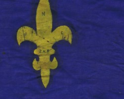 Fragment of the pennant of the 3rd "Sokołów" regiment of Wiesław Stypuła in Balachadi; source: from the collection of Wiesław Stypuła Fragment of the pennant of the 3rd "Sokołów" regiment of Wiesław Stypuła in Balachadi; source: from the collection of Wiesław Stypuła