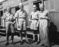 Management of the evacuation transport of Polish children from the Soviet Union to India: Jan Dajek, Dr. Tadeusz Lisiecki, Stanisław Konarski, Fr. Franciszek Pluta, 1942; source: Koło Polaków z India Management of the evacuation transport of Polish children from the Soviet Union to India: Jan Dajek, Dr. Tadeusz Lisiecki, Stanisław Konarski, Fr. Franciszek Pluta, 1942; source: Koło Polaków z India