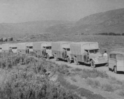 Evacuation transport of Polish children from the Soviet Union to India - expedition trucks on the back roads of Iran, 1942; source: Poles from India Association Evacuation transport of Polish children from the Soviet Union to India - expedition trucks on the back roads of Iran, 1942; source: Poles from India Association