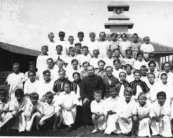 A group of altar boys with Father Jan Przybysz and Brother Jan Orysiuk (sitting at the bottom), Valivade, May 15, 1944; source: Circle of Poles from India A group of altar boys with Father Jan Przybysz and Brother Jan Orysiuk (sitting at the bottom), Valivade, May 15, 1944; source: Circle of Poles from India