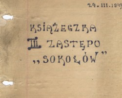 Title page of the booklet of the 3rd Patrol of the "Sokołów" - Polish Scouts in India, made and kept by Patrol Leader Wiesław Stypuła (since 1947 in Balachadi and since 1947 in Valivade); source: from the collection of Wiesław Stypuła Title page of the booklet of the 3rd Patrol of the "Sokołów" - Polish Scouts in India, made and kept by Patrol Leader Wiesław Stypuła (since 1947 in Balachadi and since 1947 in Valivade); source: from the collection of Wiesław Stypuła