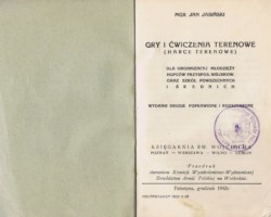 Title page of the book "Field games and exercises" used by scouts in India as one of the scouting manuals, Palestine, December 1942; source: from the collection of Wiesław Stypuła Title page of the book "Field games and exercises" used by scouts in India as one of the scouting manuals, Palestine, December 1942; source: from the collection of Wiesław Stypuła