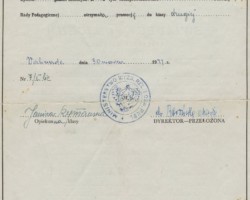 School report of Jadwiga Wojniłowicz, Valivade, 1944; source: private collection of Jadwiga Zawadzińska (née Wojniłowicz) School report of Jadwiga Wojniłowicz, Valivade, 1944; source: private collection of Jadwiga Zawadzińska (née Wojniłowicz)