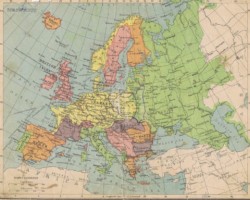 Political map of Europe from the first half of 1941, from a British atlas for learning geography used by Polish children in Balachadi, with the outlined borders of the former Polish state visible; source: from the collection of Wiesław Stypuła Political map of Europe from the first half of 1941, from a British atlas for learning geography used by Polish children in Balachadi, with the outlined borders of the former Polish state visible; source: from the collection of Wiesław Stypuła