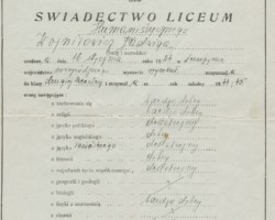 School report of Jadwiga Wojniłowicz, Valivade, 1945; source: private collection of Jadwiga Zawadzińska (née Wojniłowicz) School report of Jadwiga Wojniłowicz, Valivade, 1945; source: private collection of Jadwiga Zawadzińska (née Wojniłowicz)