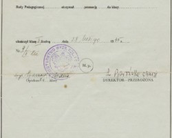 School report of Jadwiga Wojniłowicz, Valivade, 1945; source: private collection of Jadwiga Zawadzińska (née Wojniłowicz) School report of Jadwiga Wojniłowicz, Valivade, 1945; source: private collection of Jadwiga Zawadzińska (née Wojniłowicz)