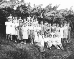 Students of the School of Rural Economy with the director Mikołaj Suszyński (standing in the middle) and teacher Czesław Polechowicz (sitting), Valivade; source: Koło Polaków z Niechciał z Niechciał Students of the School of Rural Economy with the director Mikołaj Suszyński (standing in the middle) and teacher Czesław Polechowicz (sitting), Valivade; source: Koło Polaków z Niechciał z Niechciał