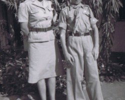 Sister Janina Ptak – organizer of the scouting movement in the Polish children's settlement in Balachadi – together with scout Stefan Bukowski, Balachadi; source: from the collection of Wiesław Stypuła Sister Janina Ptak – organizer of the scouting movement in the Polish children's settlement in Balachadi – together with scout Stefan Bukowski, Balachadi; source: from the collection of Wiesław Stypuła