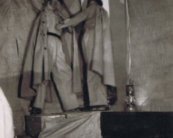 "Death of a Provocateur" - a staging of "Kordian" prepared by first-grade secondary school students, Balachadi, 1946; source: from the collection of Wiesław Stypuła "Death of a Provocateur" - a staging of "Kordian" prepared by first-grade secondary school students, Balachadi, 1946; source: from the collection of Wiesław Stypuła