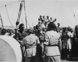 General Józef Wiatr on a ship with Polish refugees from India in Port Said, Egypt - on the way to Italy, 1947; source: Koło Polaków z Niechciał z Niechciał General Józef Wiatr on a ship with Polish refugees from India in Port Said, Egypt - on the way to Italy, 1947; source: Koło Polaków z Niechciał z Niechciał