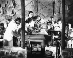 Tailoring school - one of the local vocational schools, Valivade, 1944; source: Poles from India Association Tailoring school - one of the local vocational schools, Valivade, 1944; source: Poles from India Association