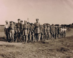 The return of scouts to the settlement after fieldwork, Balachadi, 1942; source: from the collection of Wiesław Stypuła The return of scouts to the settlement after fieldwork, Balachadi, 1942; source: from the collection of Wiesław Stypuła
