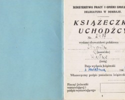 Refugee booklet issued for Wiesław Stypuła by the Delegation of the Ministry of Labor and Social Welfare in Bombay, April 1, 1944; source: from Wiesław Stypuła's collection Refugee booklet issued for Wiesław Stypuła by the Delegation of the Ministry of Labor and Social Welfare in Bombay, April 1, 1944; source: from Wiesław Stypuła's collection