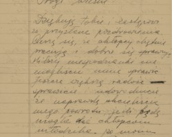 Letter from the troop leader, scoutmaster Janina Ptak to the troop leader Wiesław Stypuła - page one, 1944; source: from Wiesław Stypuła's collection Letter from the troop leader, scoutmaster Janina Ptak to the troop leader Wiesław Stypuła - page one, 1944; source: from Wiesław Stypuła's collection