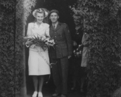 A newlywed Polish couple in the refugee settlement in Valivade - Mr. andMrs. Pancewicz; source: Poles from India Association A newlywed Polish couple in the refugee settlement in Valivade - Mr. andMrs. Pancewicz; source: Poles from India Association