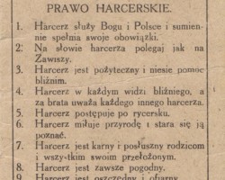 Excerpts from the ZHP ideological declaration in the East - reverse; source: from the collection of Wiesław Stypuła Excerpts from the ZHP ideological declaration in the East - reverse; source: from the collection of Wiesław Stypuła