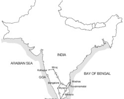 The route of one of the trips of Polish refugees from the settlement in Valivade, organized to visit India - both its northern and southern regions; source: Poles' Circle from Niechciały The route of one of the trips of Polish refugees from the settlement in Valivade, organized to visit India - both its northern and southern regions; source: Poles' Circle from Niechciały