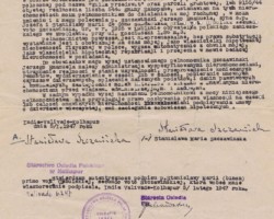 Power of attorney in matters of property ownership issued at the request of Stanisława Szczawińska in Valivade-Kolhapur, January 5, 1947; source: private collection of Jerzy Szczawiński Power of attorney in matters of property ownership issued at the request of Stanisława Szczawińska in Valivade-Kolhapur, January 5, 1947; source: private collection of Jerzy Szczawiński